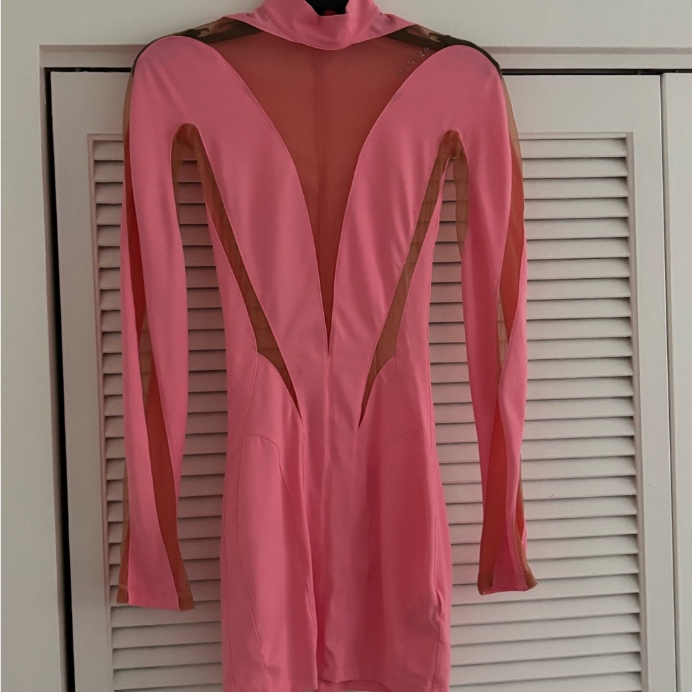 Mugler Pink Long Sleeve Dress xxs fits like xs. I usually wear xs/small